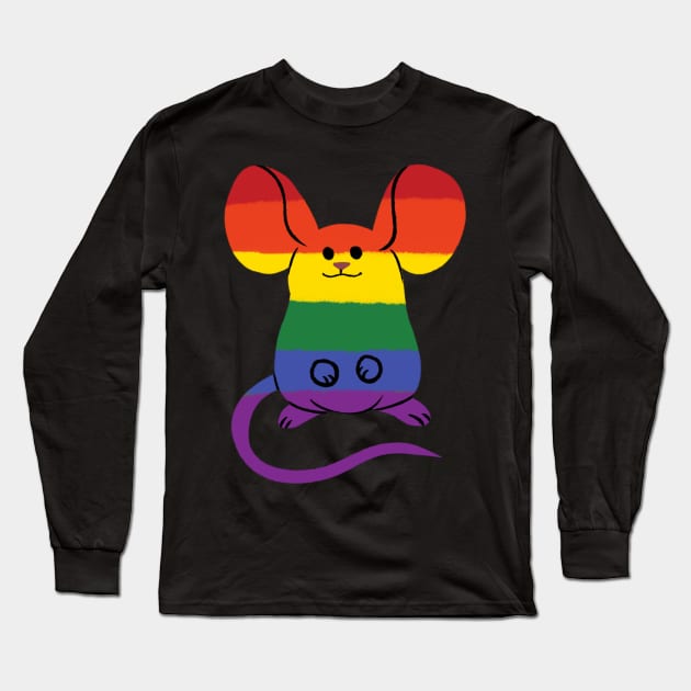 Gay Pride Mouse Long Sleeve T-Shirt by gaypompeii